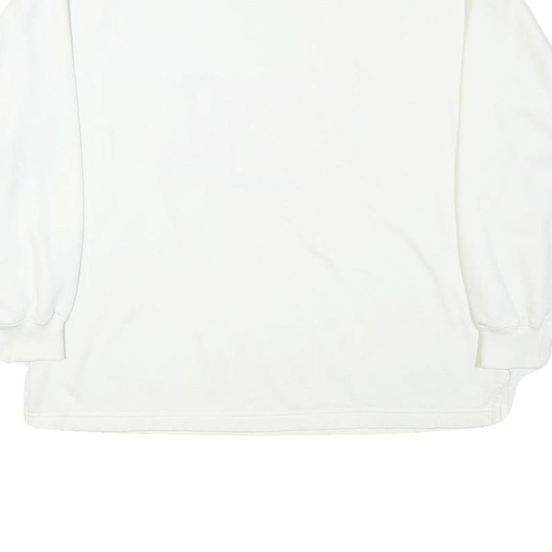 NAFNAF Mens White Pullover Crew Neck Sweatshirt L NNL Printed Cotton Blend