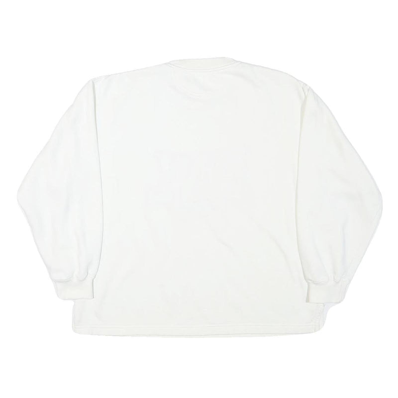 NAFNAF Mens White Pullover Crew Neck Sweatshirt L NNL Printed Cotton Blend