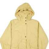 WOOLRICH Womens Yellow Hooded Button Jacket M Polyester Blend Outerwear Casual
