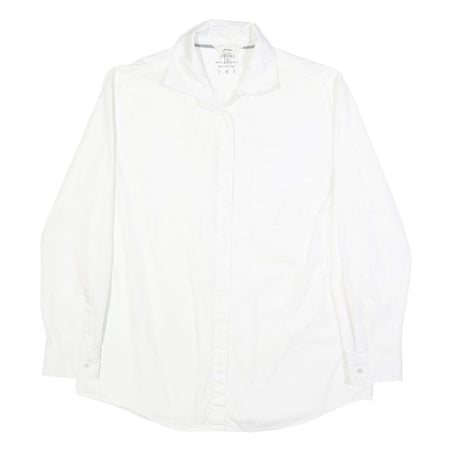 JOULES Womens White Shirt UK 12 Classic Cotton Long Sleeve Casual