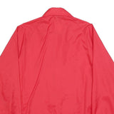 SPORTS MASTER Mens Red Nylon Button Jacket S Plain Lightweight Casual Outerwear