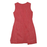 Womens Red Sleeveless Shift Dress Polyester Blend Size S Elegant Simple