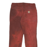 CARHARTT Mens Cotton Blend Relaxed Fit Red Trousers W32 L29 Workwear Casual