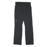 JACK WOLFSKIN Womens Black Regular Fit Straight Leg Trousers W27 L29 Outdoor Zip