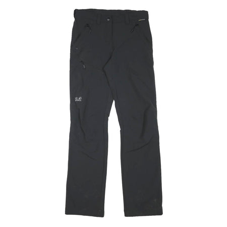 JACK WOLFSKIN Womens Black Regular Fit Straight Leg Trousers W27 L29 Outdoor Zip