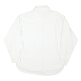 LEE Womens White Cotton Blend Button Jacket M Plain Casual Classic Workwear