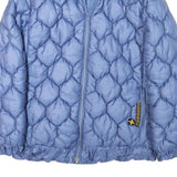 FOELSER Womens Blue Quilted Jacket XS Polyester Blend Zip Lightweight Outerwear