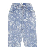 REWORK Womens Classic Blue Denim Stone Wash Jeans W26 L32 High Waist Button