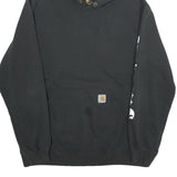 CARHARTT Mens Black Hoodie L Cotton Blend Pullover Logo Print