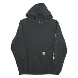 CARHARTT Mens Black Hoodie L Cotton Blend Pullover Logo Print