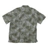 BATIC BAY Mens Green Rayon Hawaiian Shirt L Relaxed Fit Tropical Palm Print