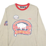 FILA Mens Beige & Red Graphic Long Sleeve Crew Neck T-Shirt S Cotton Blend