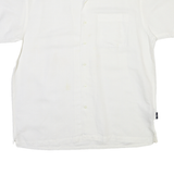 NAUTICA Mens White & Cream Casual Shirt L Cotton Blend Summer Style
