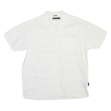 NAUTICA Mens White & Cream Casual Shirt L Cotton Blend Summer Style