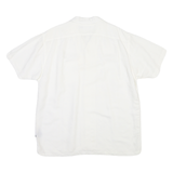 NAUTICA Mens White & Cream Casual Shirt L Cotton Blend Summer Style