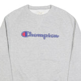CHAMPION Mens Grey Crew Neck L Cotton Blend Logo Sweatshirt Pullover