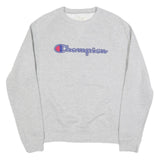 CHAMPION Mens Grey Crew Neck L Cotton Blend Logo Sweatshirt Pullover