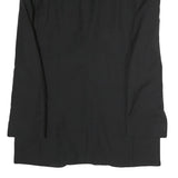 Mens Black Cotton Classic Button Jacket L Formal Plain Satin Lapel