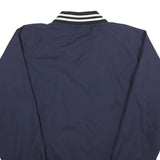 RAWLINGS Mens Navy Blue Button Jacket L Nylon Plain Casual Sportswear