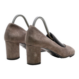 TAMARIS Block Heels Grey Leather Womens UK 6