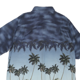 CROFT & BARROW Mens Blue Hawaiian Shirt XL Tropical Palm Print Summer