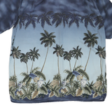 CROFT & BARROW Mens Blue Hawaiian Shirt XL Tropical Palm Print Summer