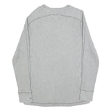 TOMMY HILFIGER Mens Grey Plain Cotton Blend Jumper Crew Neck Basic Knit M