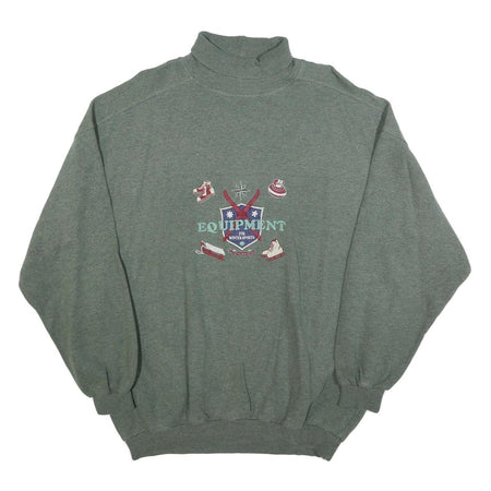 MONTE CARLO Mens Grey Equipment Winter Sports Graphic Roll Neck Sweatshirt L