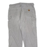 CARHARTT Mens Cotton Blend Grey Relaxed Straight Trousers W38 L34 Workwear