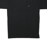 Mens Black Graphic T-Shirt L Short Sleeve Crew Neck Casual Cotton Blend
