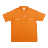 FLIGHT-MASTER Mens Orange Cotton Blend Short Sleeve Plain M Polo Shirt