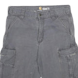 CARHARTT Mens Grey Cargo Shorts M W32 Relaxed Fit Cotton Blend