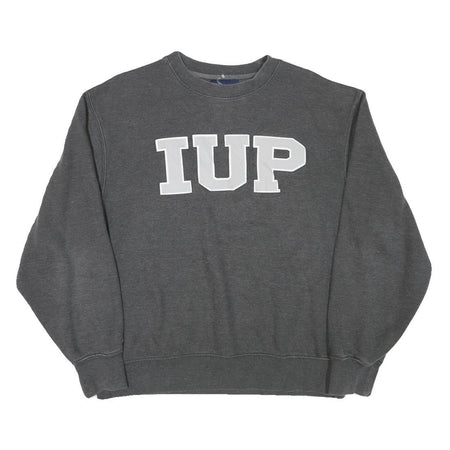 JANSPORT Mens Grey Cotton Blend Crew Neck Sweatshirt IUP M Casual