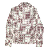 GOOG CLOTHES Womens White & Burgundy Patterned Shirt M Geometric Print Long