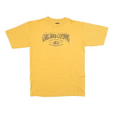PRAIRIE MOUNTAIN Mens Yellow Carlsbad Caverns Graphic T-Shirt L Short Sleeve