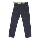 CARHARTT Mens Cotton Blend Navy Regular Cargo Trousers W29 L32 Workwear Zip