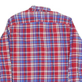 TOMMY HILFIGER Mens Red & Blue Check Shirt L Button-Down Long Sleeve Casual
