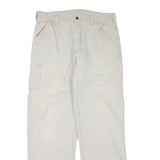 CARHARTT Mens Beige Cotton Blend Regular Straight Trousers W36 L32 Workwear