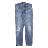 LEVI'S 502 Mens Slim Blue Denim Medium W31 L32 Slim Fit Zip Jeans Distressed