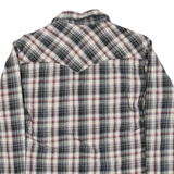 WRANGLER Mens Black & Cream Plaid Cotton Blend Shirt M Western Style Long Sleeve