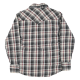 WRANGLER Mens Black & Cream Plaid Cotton Blend Shirt M Western Style Long Sleeve