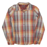 COLUMBIA Womens Orange & Grey Check Shirt M Outdoor Casual Long Sleeve Cotton