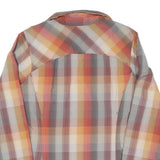 COLUMBIA Womens Orange & Grey Check Shirt M Outdoor Casual Long Sleeve Cotton