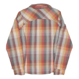 COLUMBIA Womens Orange & Grey Check Shirt M Outdoor Casual Long Sleeve Cotton