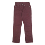 LEVI'S Mens Cotton Slim Burgundy Trousers W28 L30 Slim Fit Zip Closure Denim