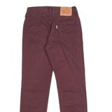 LEVI'S Mens Cotton Slim Burgundy Trousers W28 L30 Slim Fit Zip Closure Denim
