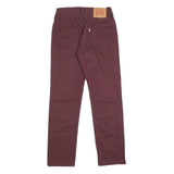 LEVI'S Mens Cotton Slim Burgundy Trousers W28 L30 Slim Fit Zip Closure Denim