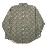 SALTY DOG Mens Green Paisley Pattern Cotton Shirt M Long Sleeve Button Collar
