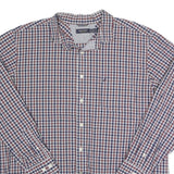 NAUTICA Mens Blue & Red Checked Shirt XL Classic Cotton Blend Long Sleeve Button