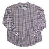 NAUTICA Mens Blue & Red Checked Shirt XL Classic Cotton Blend Long Sleeve Button